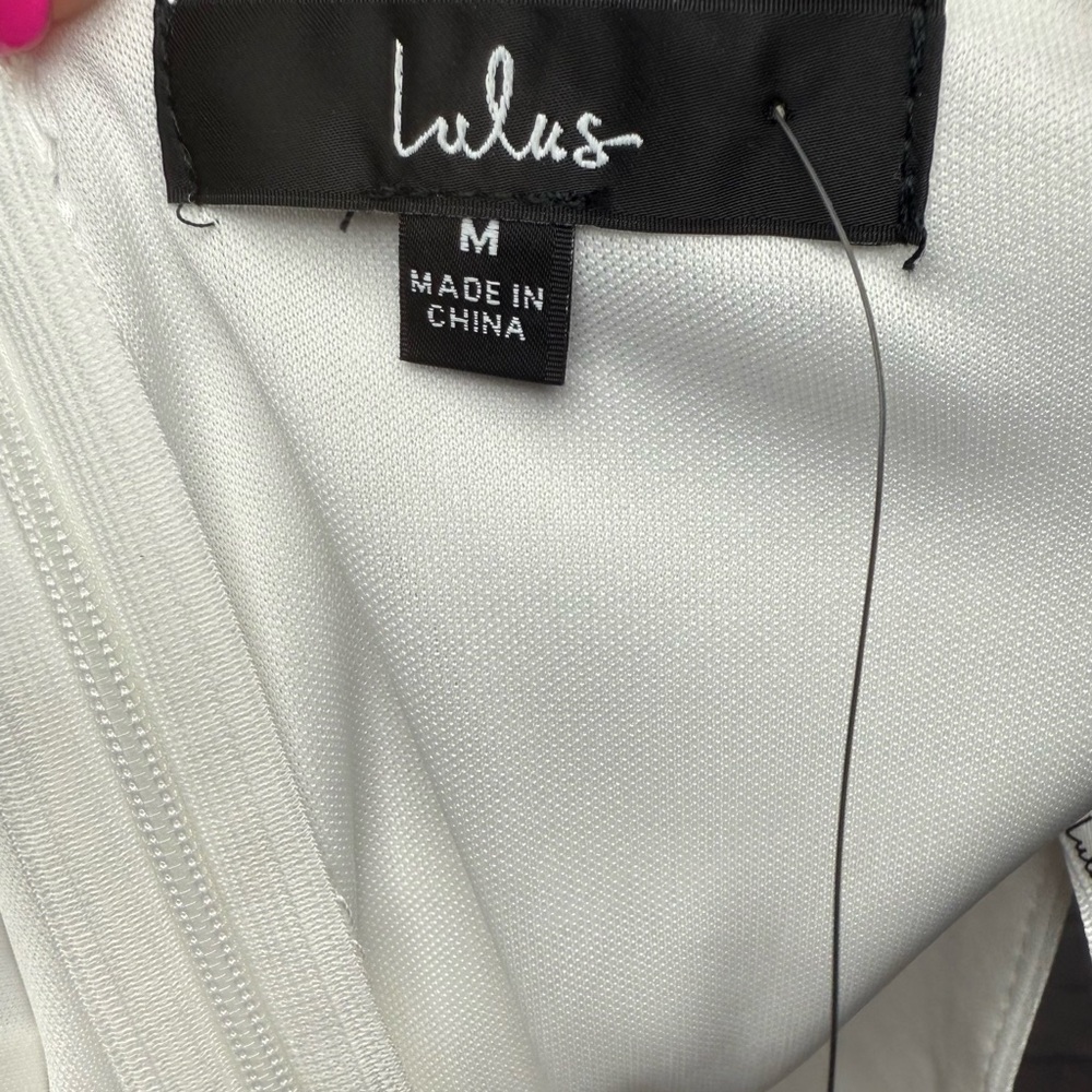Lulu's Cream Satin Fringe Maxi Dress - Picture 4 of 4